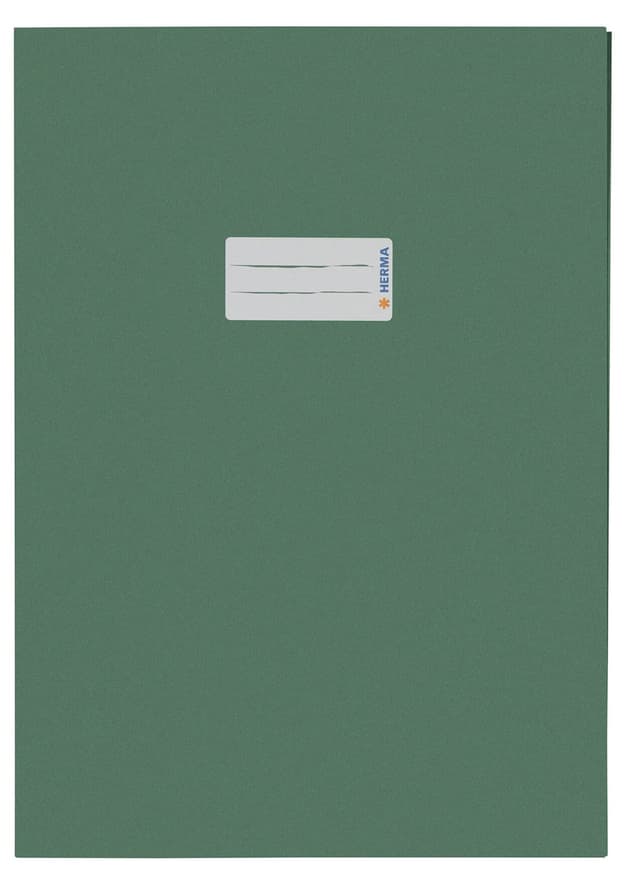 HERMA 5535 Heftumschläge A4 Papier Grün, 10 Stück, Hefthüllen mit Beschriftungsfeld aus extrem kräftigen Papier & satten Farben, Heftschoner Set für Schulhefte, farbig Grün DIN A4 10 Stück