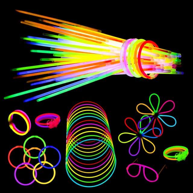 Knicklichter Party Set - 100 Leuchtstäbe, Kinder Knicklichter Leuchtstäbe, Glühen in der Dunkelheit Neon, Ostern, Hochzeit, Halloween Weihnachten Deco, Party Supplies Pack