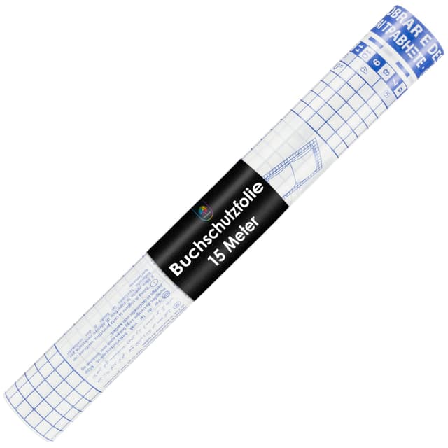 OfficeTree Buchfolie Selbstklebend Transparent 15m x 40cm - 60 μ Stark - Buchschutzfolie Selbstklebend als Bucheinbandfolie - Selbstklebende Folie Transparent reiß- und wasserfest