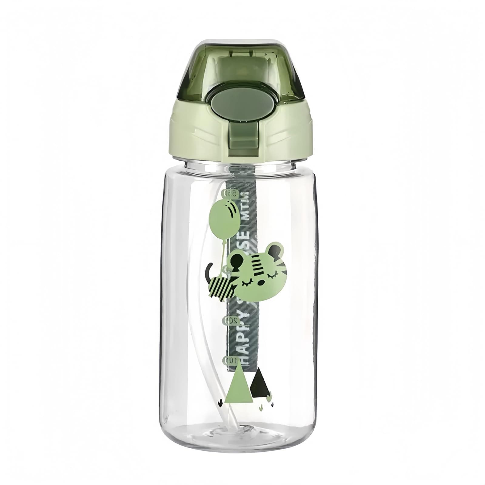 Torytoe Trinkflasche Kinder, 550ml Sport Wasserflasche mit Strohhalm, Trinkflasche Auslaufsicher Kinder, BPA-Frei, Robuste und Bruchsichere, Kindertrinkflasche für Mädchen und Jungen (Grüne)