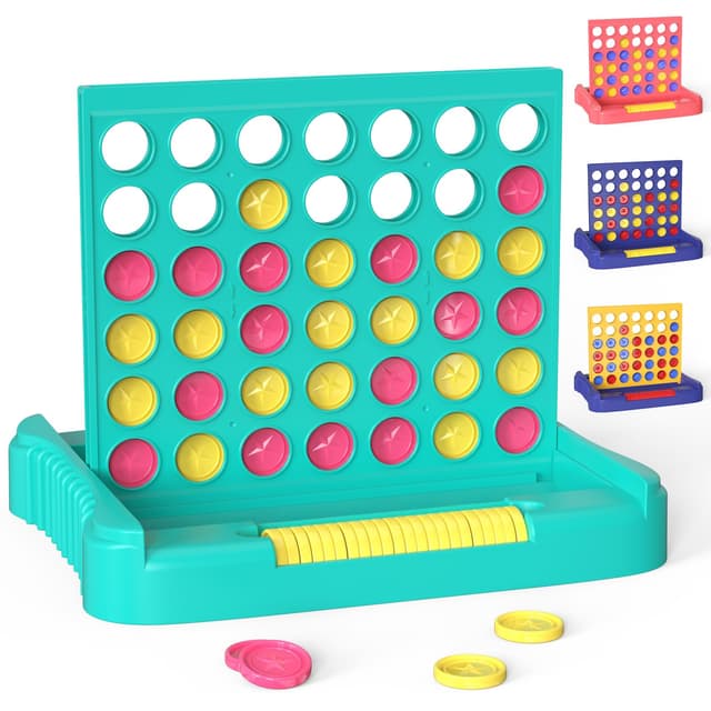 Pup Go 4 Gewinnt Groß, Vier Gewinnt Spiel Reisespiel - 6 Ersatzchips enthalten, 4 in Einer Reihe, Strategiespiel für Kinder ab 3 4 5 6 7 8 + Jahren und Erwachsene (Grün)