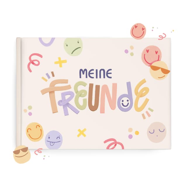 mintkind Freundebuch Grundschule Smileys – Kreatives Erinnerungsbuch mit Ausmalbildern, Fragen & Platz für Fotos, Geschenk zur Einschulung Kinder
