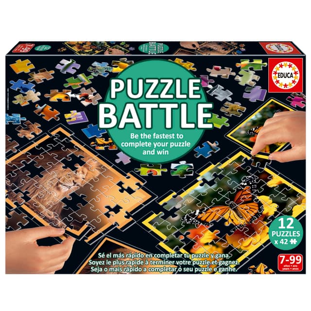 Educa - Puzzle Battle Natura. Eine authentische Schlacht der Stücke | Seien Sie der Erste, der Ihr Puzzle vervollständigt, um der Gewinner zu Werden. Ab 7 Jahren (20119)