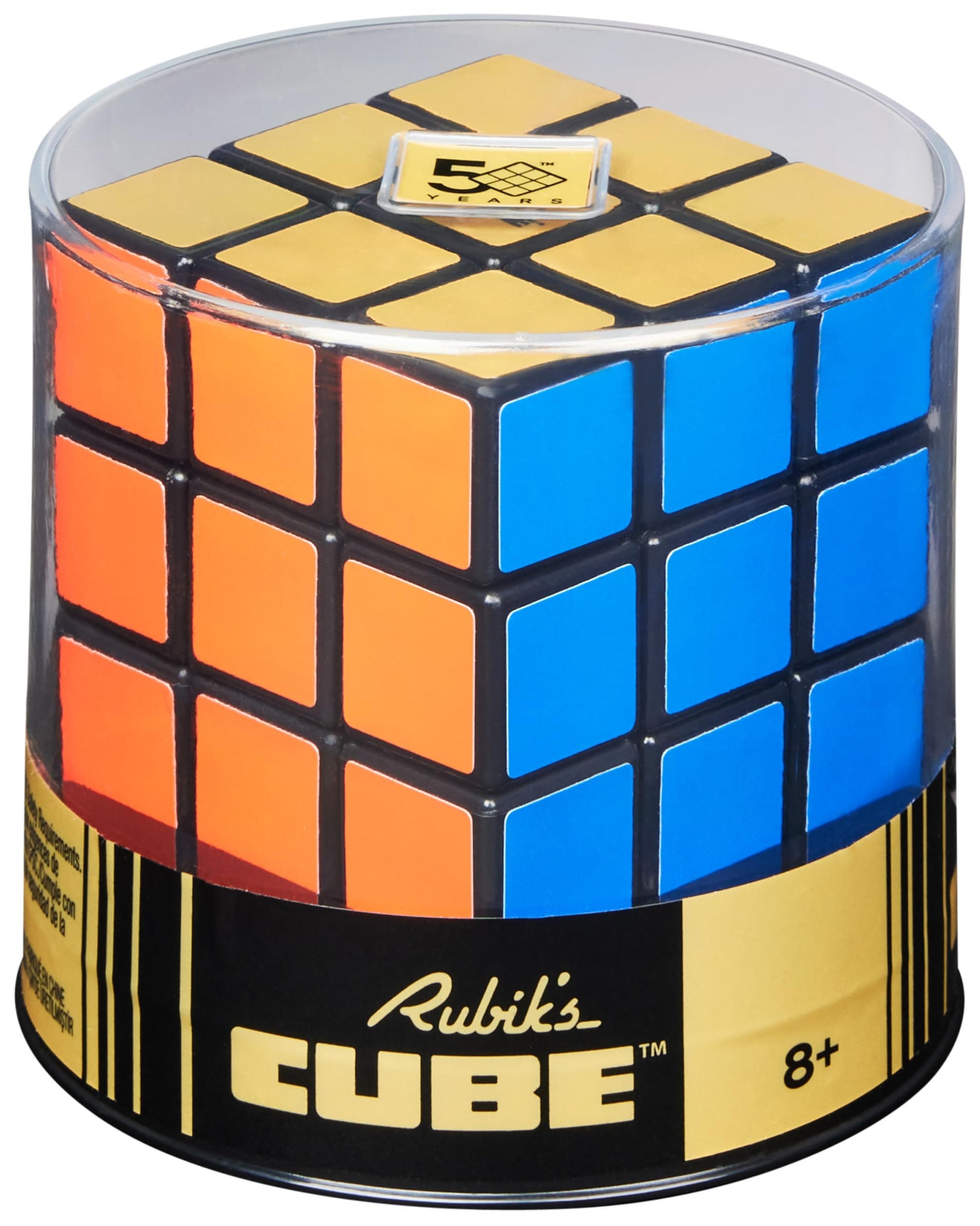 Rubik’s 3x3 Retro Zauberwürfel - der 3x3 Cube im Look and Feel des Originals von vor 50 Jahren, Jubiläumsausgabe mit Goldener Seite, für Logik-Akrobaten ab 8 Jahren