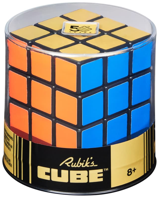 Rubik’s 3x3 Retro Zauberwürfel - der 3x3 Cube im Look and Feel des Originals von vor 50 Jahren, Jubiläumsausgabe mit Goldener Seite, für Logik-Akrobaten ab 8 Jahren