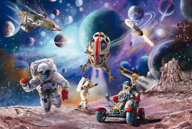 Schmidt Spiele 56539 Weltraummission, 200 Teile Kinderpuzzle aus Graspappe