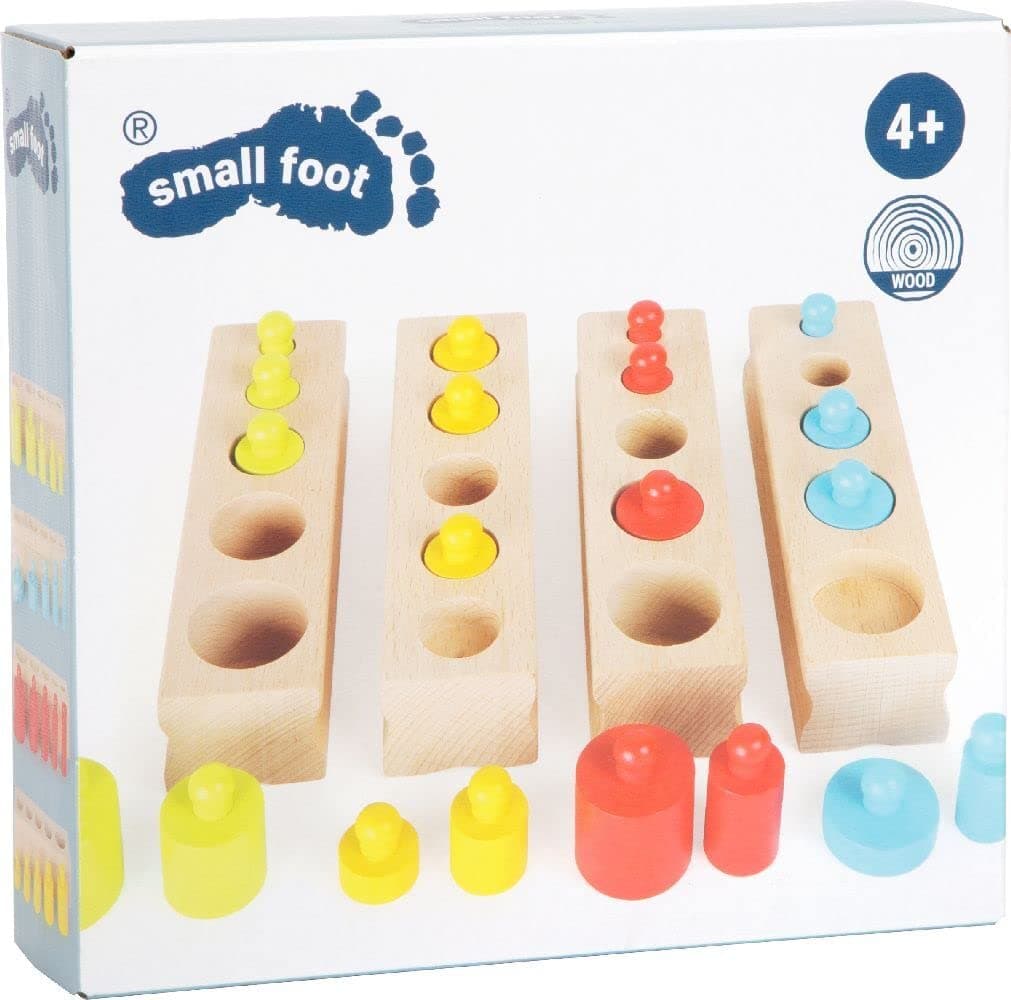 small foot Steckspiel Größenzuordnung, Montessori Lernspielzeug zum Ordnen, Zählen und Messen, 10525