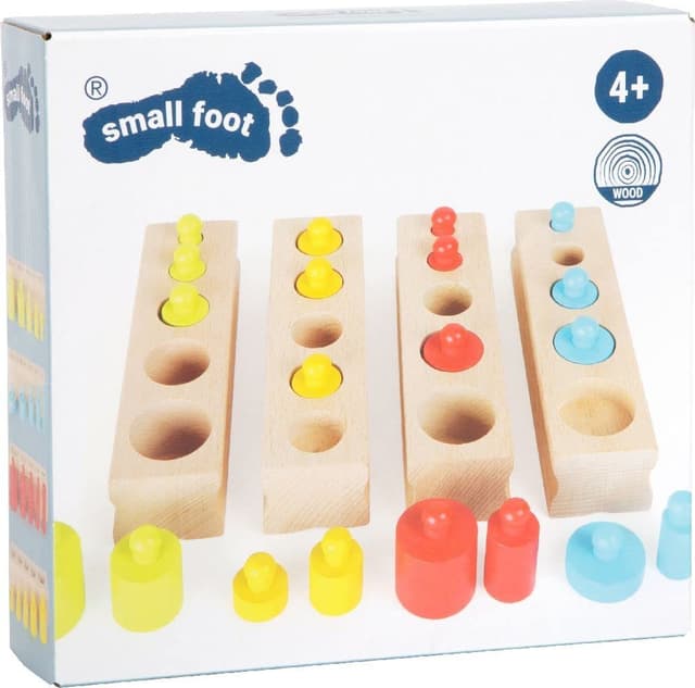 small foot Steckspiel Größenzuordnung, Montessori Lernspielzeug zum Ordnen, Zählen und Messen, 10525