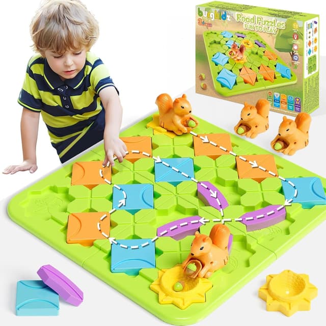 Kinderspielzeug STEM Brettspiele - Logical Road Builder Educational Brain Teasers Puzzles Spielzeug, Vorschule Lernen Geburtstag Geschenke Kinder Jungen Mädchen Alter 4-8 Jahre alt Klassische Ausgabe
