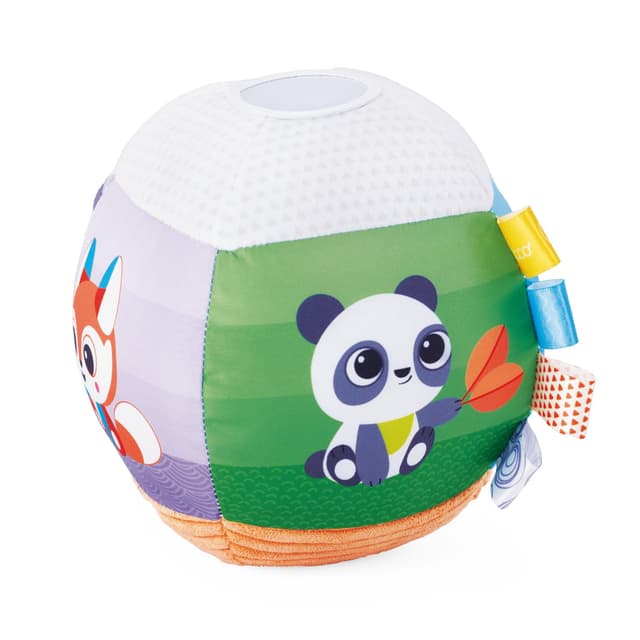 Chicco Weicher elektronischer Musikball, mit verschiedenen Stoffen und Etiketten, angenehme Musik und Melodien, 3-36 Monate Musical Ball Collection 2023