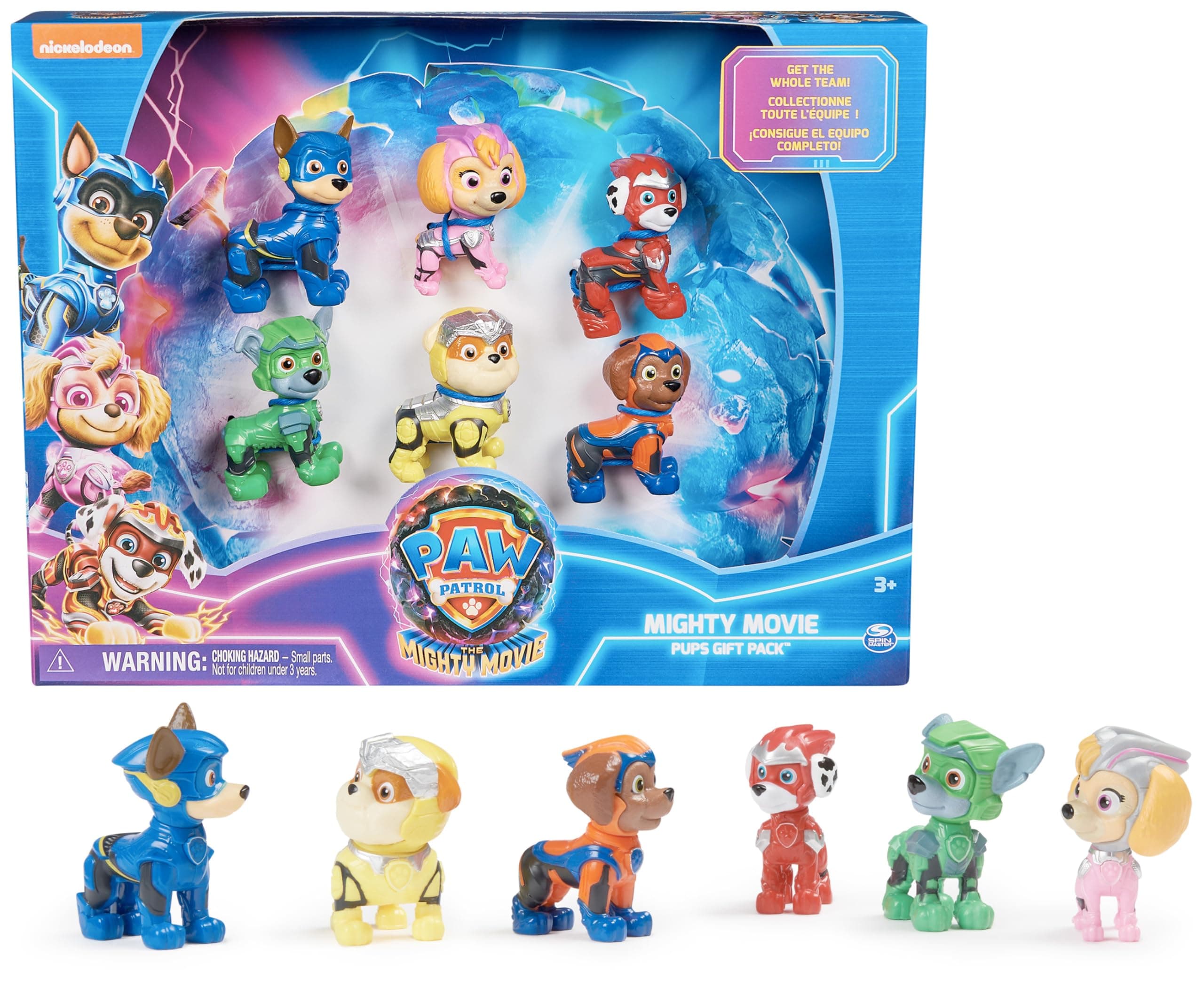 PAW Patrol: Der Mighty Kinofilm, Geschenkset mit 6 Superhelden-Spielfiguren, Spielzeug geeignet für Kinder ab 3 Jahren