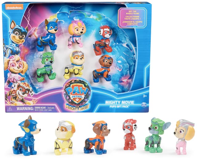 PAW Patrol: Der Mighty Kinofilm, Geschenkset mit 6 Superhelden-Spielfiguren, Spielzeug geeignet für Kinder ab 3 Jahren