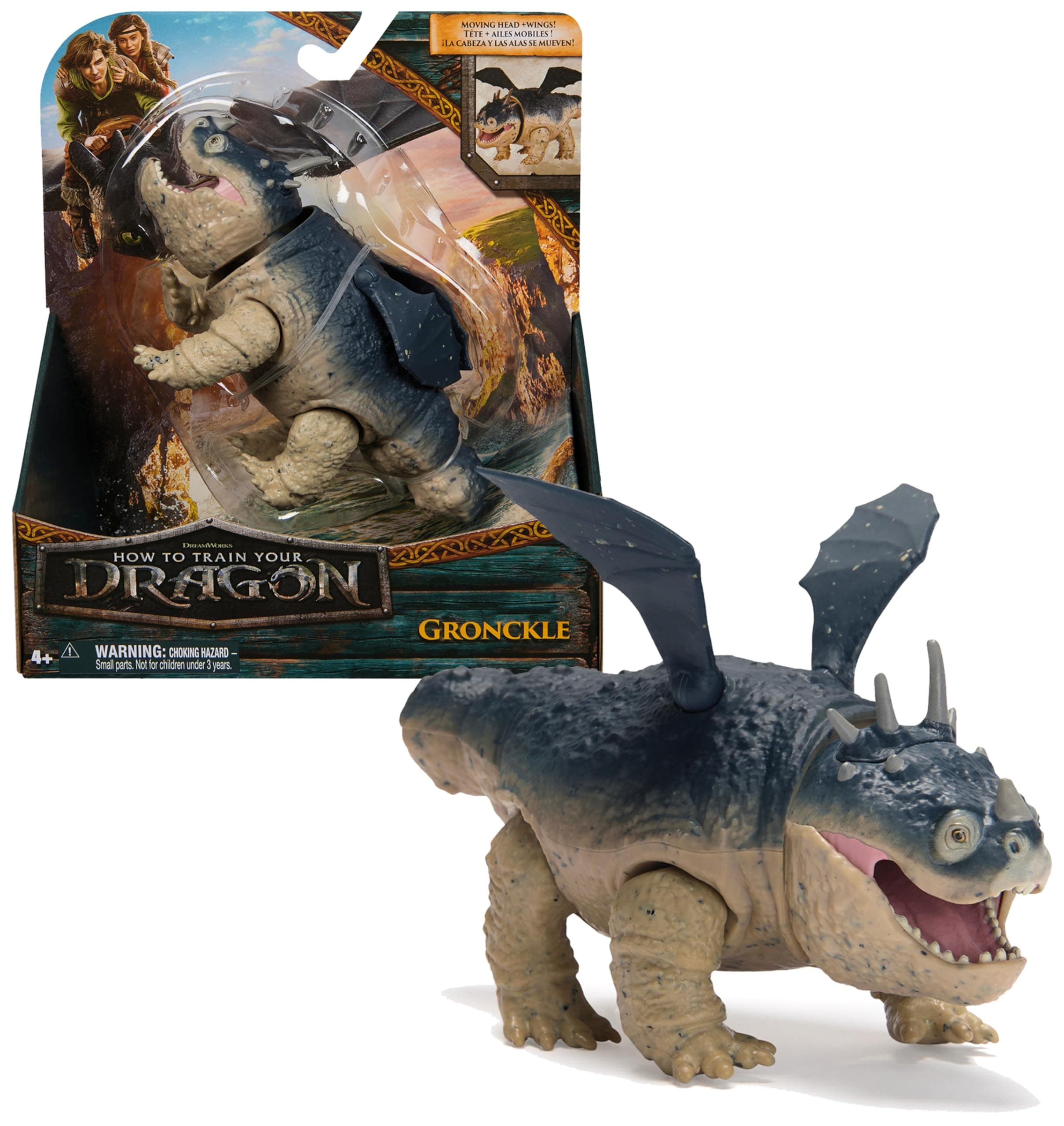 Dreamworks How to Train your Dragon, 12cm lange Basis-Drachenfigur Fleischklops, Drachenzähmen leicht gemacht, Spielzeug für Kinder ab 4 Jahren