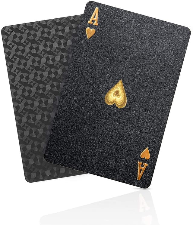 BIERDORF Schwarzer Diamant Kunststoff Pokerkarten Plastik wasserdichte Spielkarten- 1 Deck von Spielkarten Plastik- Black
