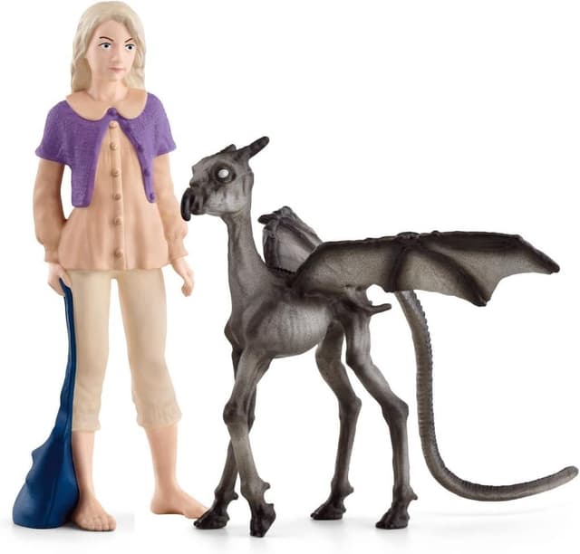 SCHLEICH Harry Potter | Luna Lovegood & Thestral 42636 | Sammelfiguren Set mit Mädchen & magischem Fabelwesen | tolles Geschenk für Kinder & Sammler | Spielfiguren ab 6 Jahren | 2-teiliges Set
