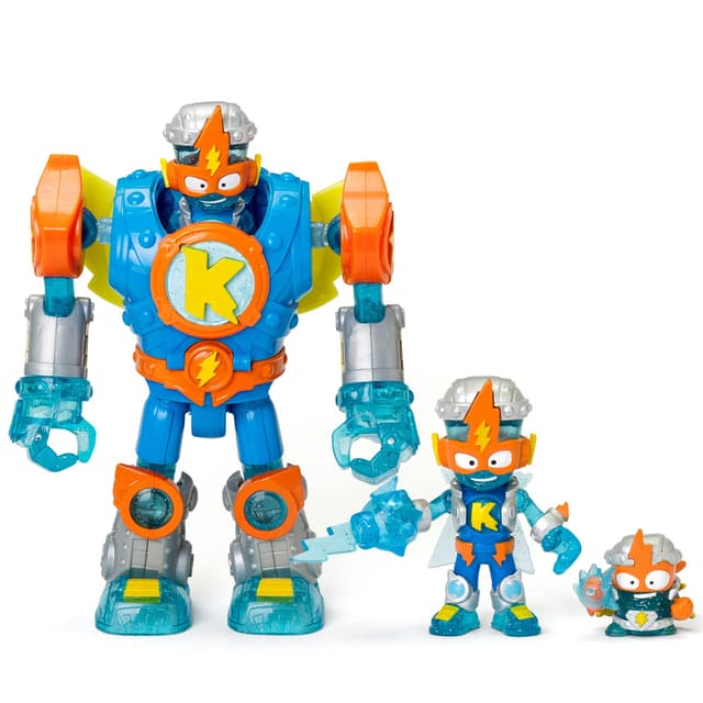 SUPERTHINGS RIVALS OF KABOOM Superbot Kazoom Power - Gelenkroboter mit Kampfzubehör, 1 Kazoom Kid und 1 SuperThing exklusiv Bunt