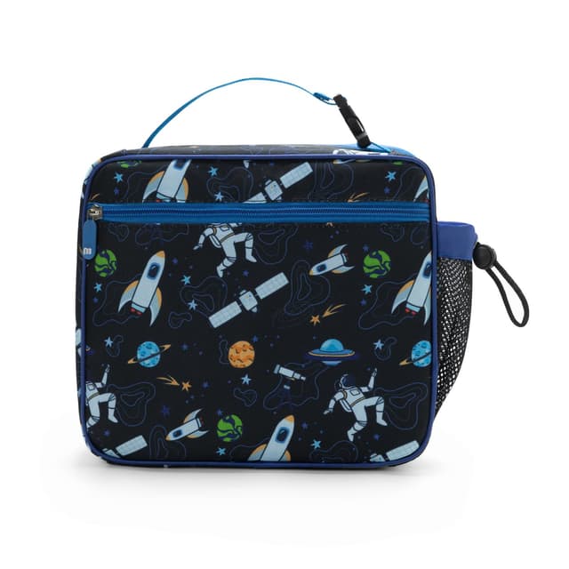 AOTM Isolierte Lunchtasche Kinder, Niedlich Kleine Kühltasche für Jungen Mädchen, Tragbar Wasserdicht Lunchbox Tasche, Thermische Lunch Tasche für Schule/Picknick(Astronauten)