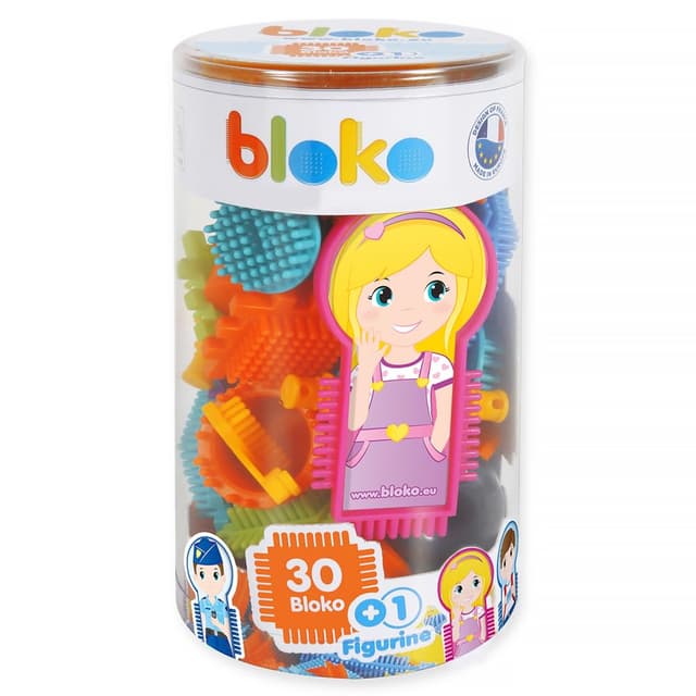 BLOKO - Tube von 30 1 Überraschungs-Sammelfigur - Ab 12 Monaten Konstruktionsspielzeug 1. Alter - 503573