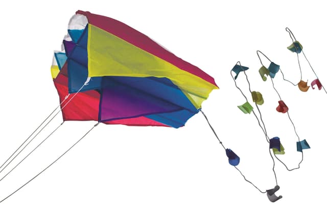GÜNTHER FLUGSPIELE 1189 - Mini Parafoil blau, farbenprächtiger Drachen für die Hosentasche, mit lichtechtem Segel, kann bequem in der Tasche verstaut Werden, ca. 60 x 51 cm