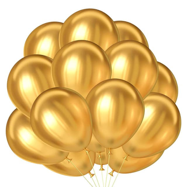 PHISGNIO Luftballons Metallic Gold, 100 Stück12 Zoll Ballons Latex Helium Luftballon für Hochzeit Babyparty Geburtstag Party Dekoration