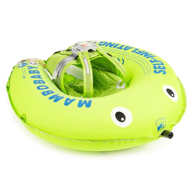 HECCEI Schwimmring Baby, Mambobaby Selbstaufblasbar Baby Schwimmhilfe Kompaktes Faltbares Design Schwimmreifen Perfekter Schwimmtrainer für Kinder von 3 bis 24 Monaten Emerald
