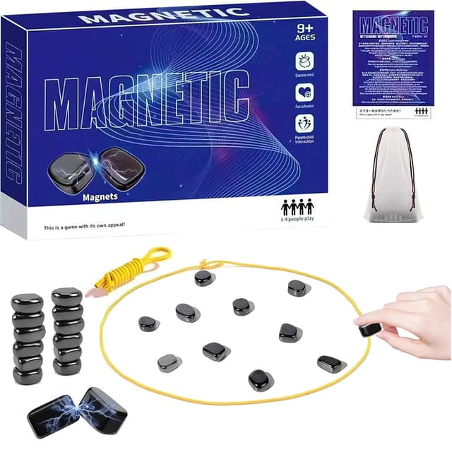 FLYGRRIV Magnetspiel, Magnetisches Schachspiel, Tragbares Puzzle Checkers Spiel-Reisen Schach Magnetisch, Magnet Schach Tischspiele, Campingspiele, Partyspiele für Familientreffen