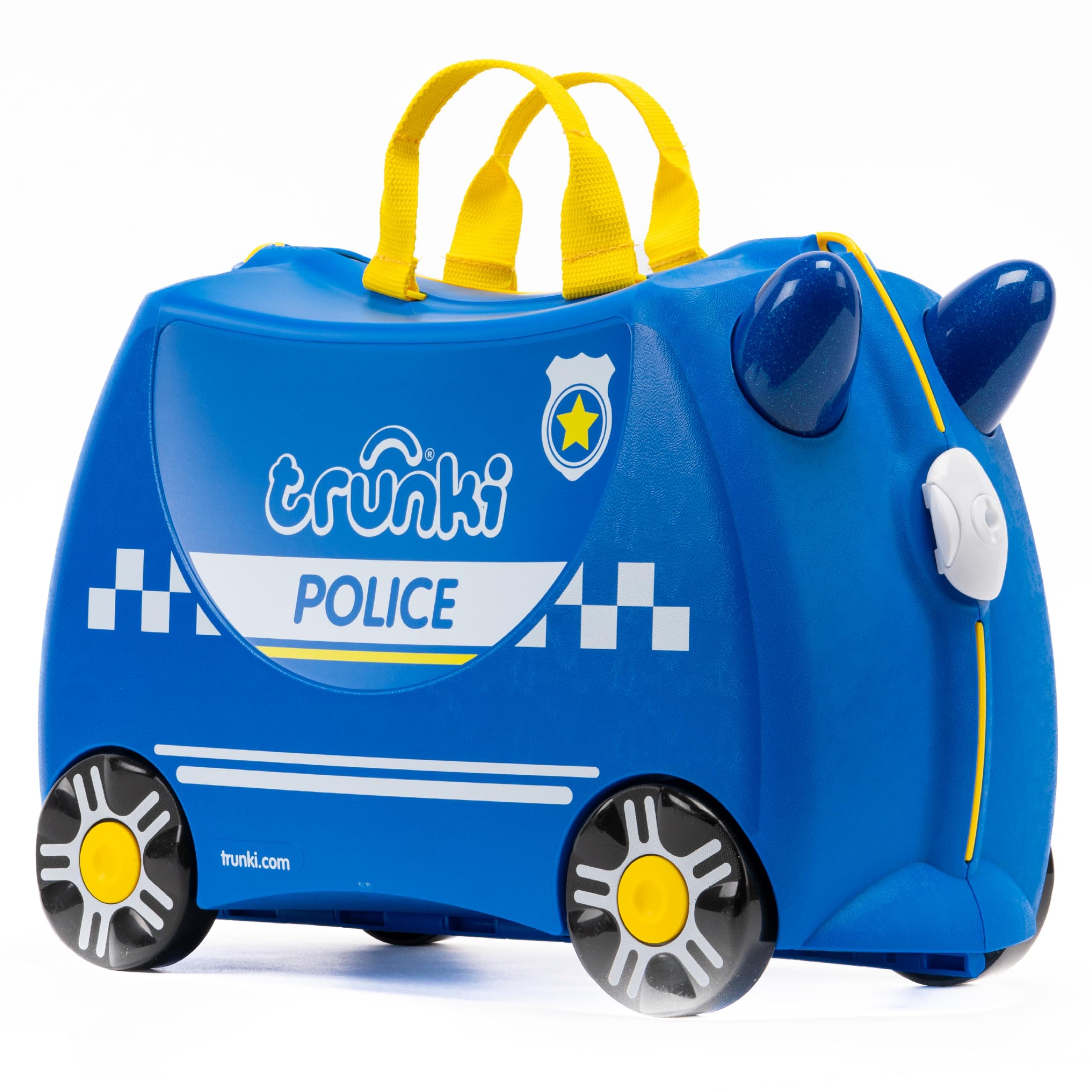 Trunki Der originale Kinderkoffer zum Draufsitzen - 18-L Handgepäck Koffer, befahrbarer Hartschalen Reisekoffer mit Rollen, inklusive Zuggurt/Schultergurt