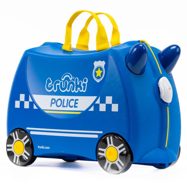 Trunki Der originale Kinderkoffer zum Draufsitzen - 18-L Handgepäck Koffer, befahrbarer Hartschalen Reisekoffer mit Rollen, inklusive Zuggurt/Schultergurt