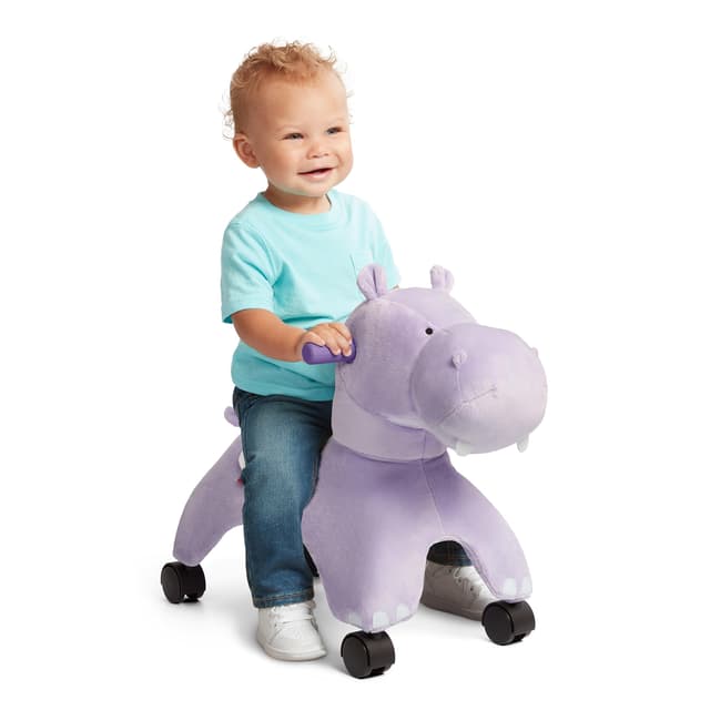Radio Flyer Holly das rollende Nilpferd, Rutschspielzeug, lilafarbenes Rutschauto für Kleinkinder von 1 bis 3 Jahren
