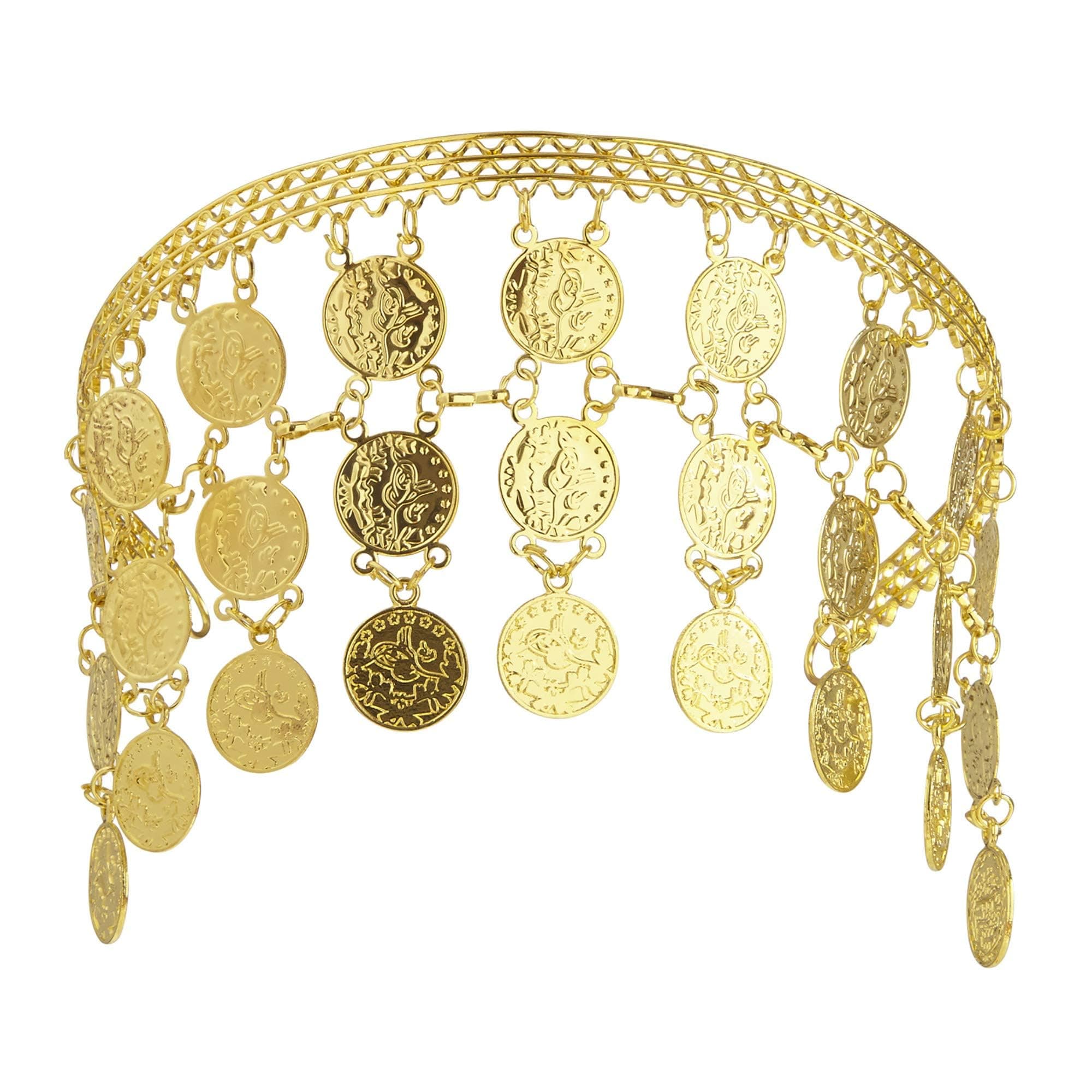 W WIDMANN MILANO Party Fashion 24373 - Kopfschmuck mit Goldmünzen, Kopfbedeckung, Bauchtänzerin, Mottoparty, Karneval