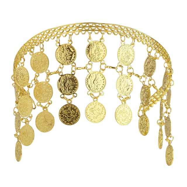 W WIDMANN MILANO Party Fashion 24373 - Kopfschmuck mit Goldmünzen, Kopfbedeckung, Bauchtänzerin, Mottoparty, Karneval