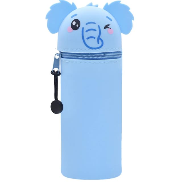GDFJBG 2-in-1 Silikon Federmäppchen - Tiger, Federtasche aus weichem Silikon für Stifte, Federmappe und Stiftehalter, Mäppchen Tiere, Schlampermäppchen (Panda 1) (Elefant)
