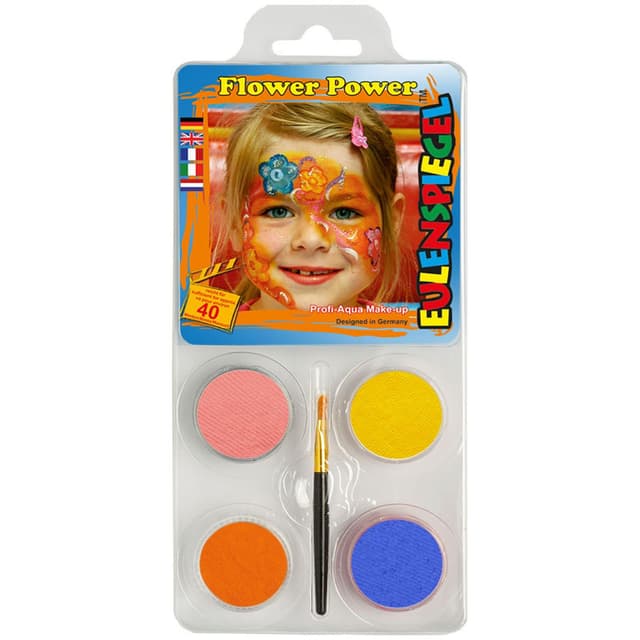 Eulenspiegel 204863 - Schmink-Set Flower-Power, für ca. 40 Masken, Schminkfarben, Karneval, Mottoparty color 5