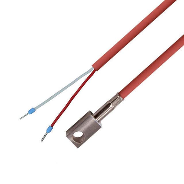 iOVEO 049OF02202 - PT1000 Oberflächenfühler, Edelstahl Armatur, Temperaturfühler mit Silikon-Leitung bis 200°C, 2 Meter