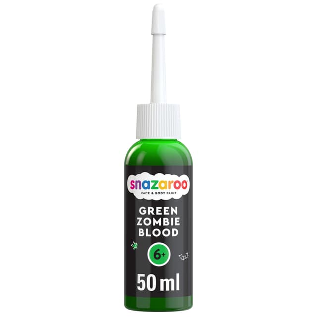 Snazaroo 1117011 Zombie Kunstblut - 50ml Kunstblut in grün für Halloween-Kostüm, Zombie, Vampir und Monster Zombieblut, Grün 50ml Zombieblut in Grün