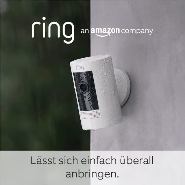 Ring Außenkamera Solar (Stick Up Cam) | Überwachungskamera aussen mit Solarpanel, 1080p-HD-Video, WLAN, witterungsbeständig, geeignet für Haus & Grundstück | 2 Kameras Weiß Außenkamera Solar 2 Kameras