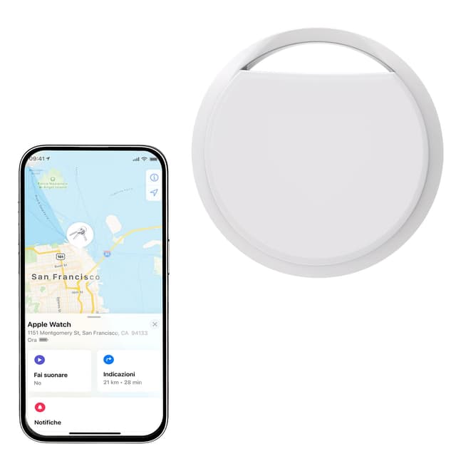 Schlüsselfinder 1per, Bluetooth Tracker Smart Tag Kompatibel mit Apple Wo ist? APP (iOS NUR, Android Nicht unterstützt) Bluetooth Key Finder für Gepäck/Koffer/Taschen,Austauschbarer Akku
