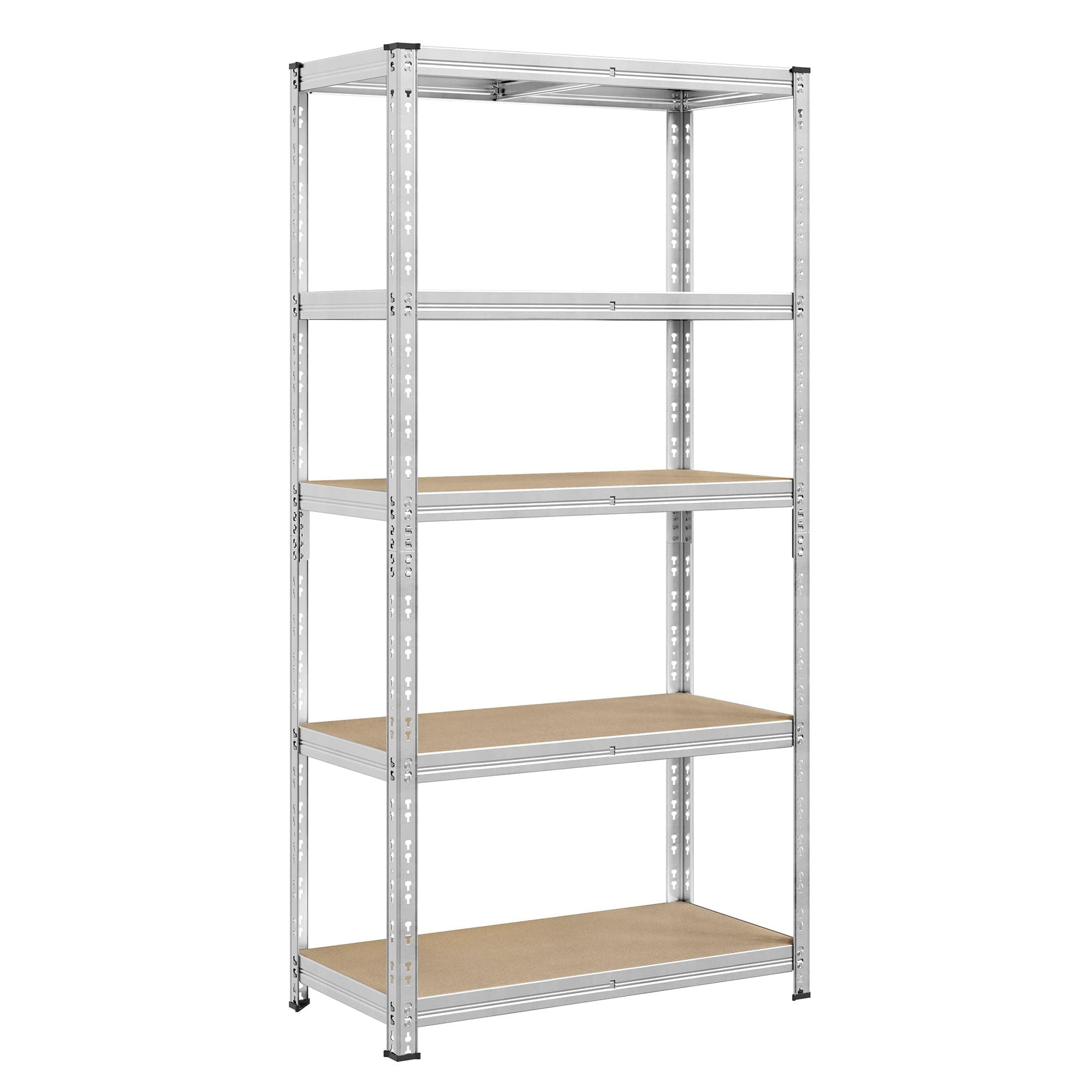SONGMICS Schwerlastregal, Kellerregal, 50 x 100 x 200 cm, Schmetterling-Stecksystem, bis 875 kg belastbar, einfache Montage, Lagerregal, verstellbare Ablagen, Lagerregal, silbern GLR447E01 1er Set (200 x 100 x 50 cm)