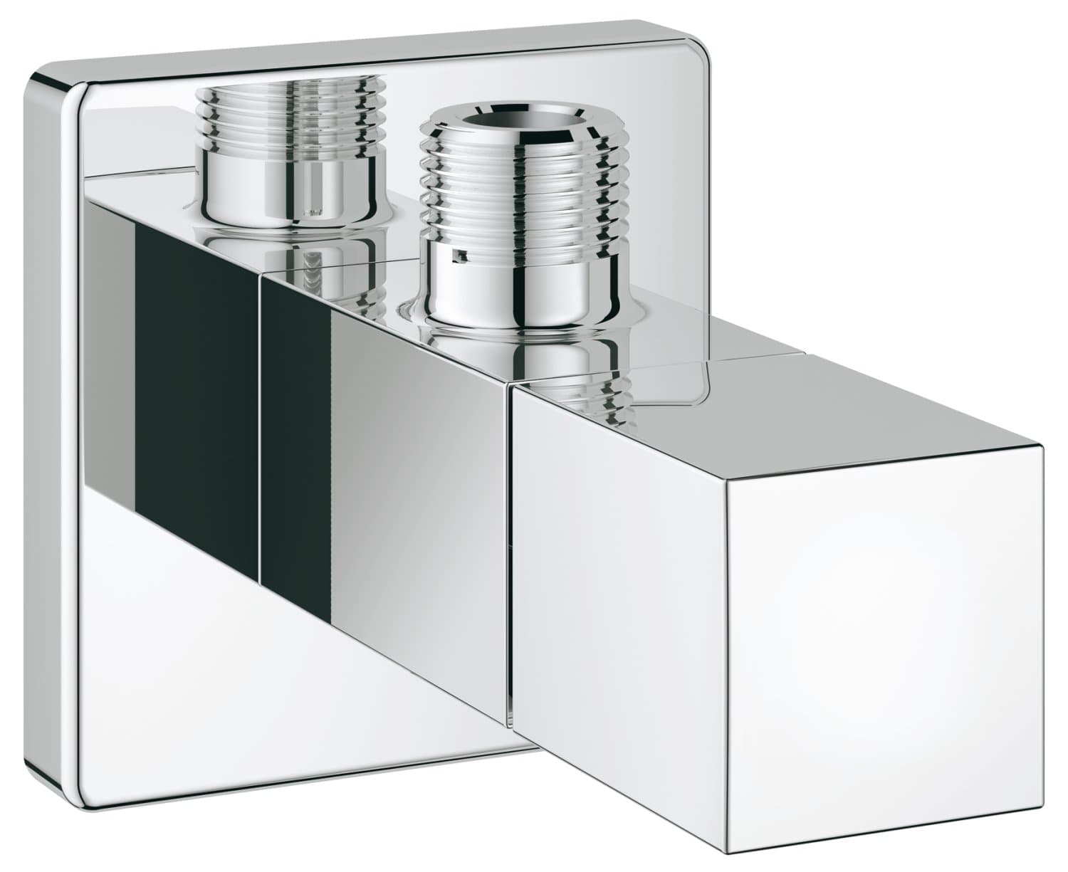 Grohe Eurocube Sicherungstechnik - Eckventil Wandanschluss 1/2 Zoll, Abgang 3/8 Zoll mit Schubrosette 22012000 Grau