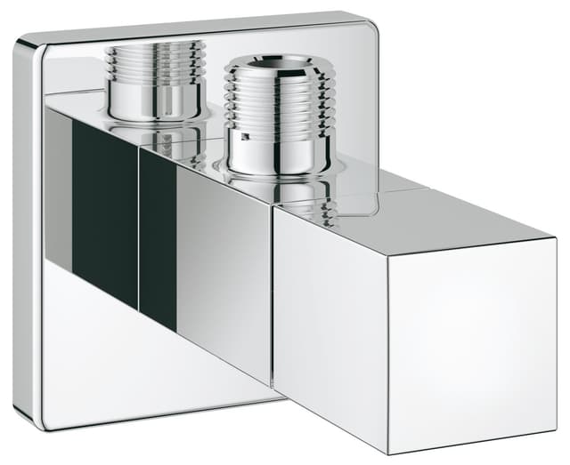 Grohe Eurocube Sicherungstechnik - Eckventil Wandanschluss 1/2 Zoll, Abgang 3/8 Zoll mit Schubrosette 22012000 Grau