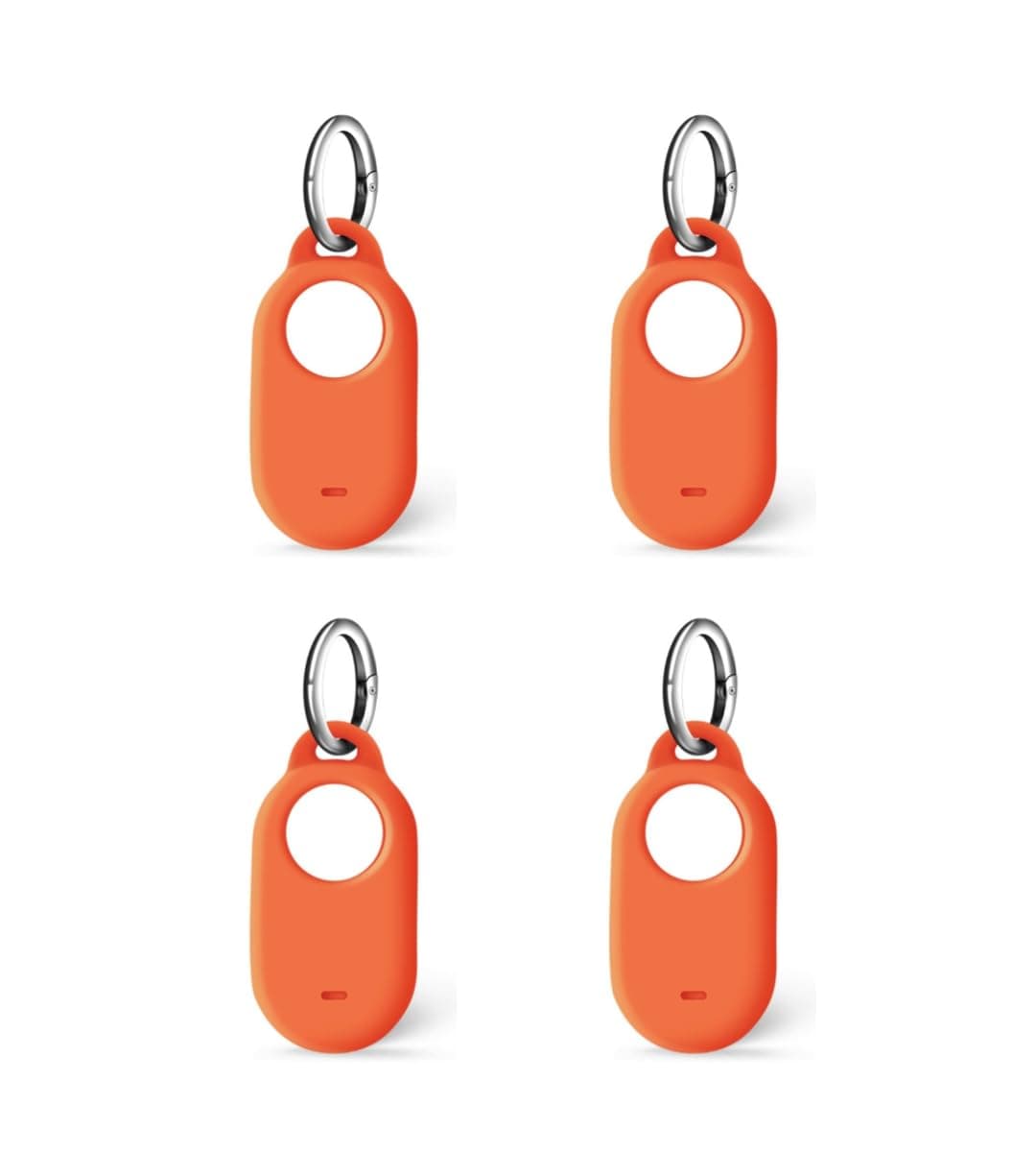 Msagkah 4 Stück Silikon Hüllen für Samsung Galaxy SmartTag 2, 4 Pcs Schutzhülle mit Schlüsselanhänger Kompatibel mit SmartTag 2 (Orange)