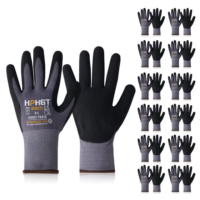Arbeitshandschuhe - HPHST SF001TS Handschuhe 12 Paar Montagehandschuhe für Damen und Herren Gloves Ergonomisches Design Smart Touch Gartenhandschuhe Größe 8/M M (12er Pack) 12 Peer