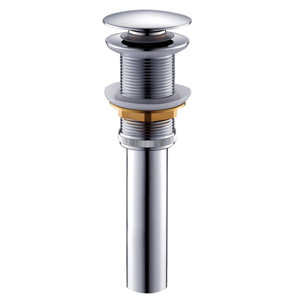 KUNGYO Un-Slotted Basin Waschtischarmatur Push Pop Up Click Clack Maker Stopfen Stopper Ohne Überlauf Ferti (Silber) Silver