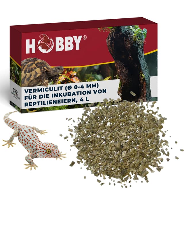 HOBBY Terraristik Vermiculit I 4 Liter I Inkubationssubstrat für Reptilieneier I hochwertiges Inkubationsmedium I Brutsubstrat für die Reptilienzucht I wärmeisolierend und feuchtigkeitsregulierend 0-4 mm