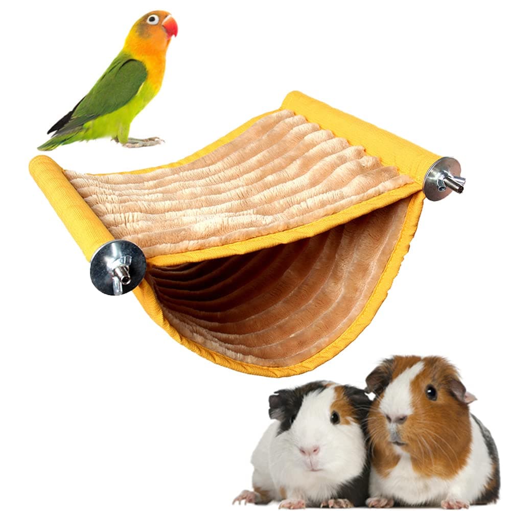 JVHLOV Vogel Hängematte Etagenbett, Vogelkäfig Zubehör Vogel Spielzeug, Hängematte Hängen Höhle Käfig Plüsch, für Wellensittich Nymphensittich Finken Hamster Rennmaus