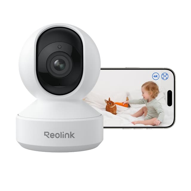 Reolink 4K PTZ WLAN Überwachungskamera Innen, 2,4/5 GHz Wi-Fi 6, Babyphone mit Kamera, 3X Optischer Zoom, Auto-Tracking, Indoor Kamera für Kids, Hundekamera, Mensch/Haustier/Schreierkennung, E1 Zoom Weiß 4k