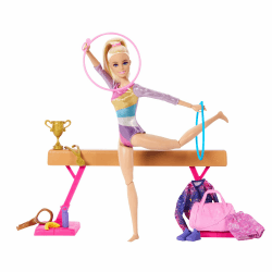 Barbie Turnspaß -Spielset mit Schwebebalken und über 10 thematisch passenden Teilen für siegreiche Geschichten, HRG52 Angebot bei HelloDeals
