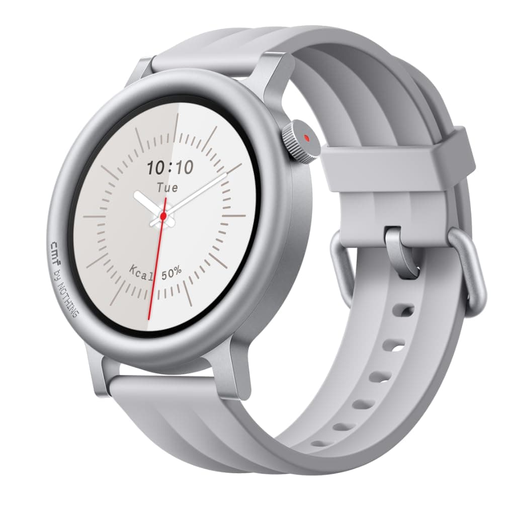 CMF Watch 3 Pro – Smartwatch 1,43" AMOLED, 13 Tage Akku, Dual-GPS, Bluetooth-Anrufe mit KI-Rauschunterdrückung, Herzfrequenz & Schlaftracking – Hellgrau