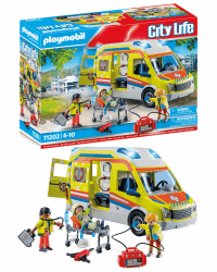 PLAYMOBIL | City Life | Rettungswagen | mit Licht und Soundeffekten | Spielzeug für Kinder ab 4 Jahren | 71202 Einzeln Angebot bei HelloDeals