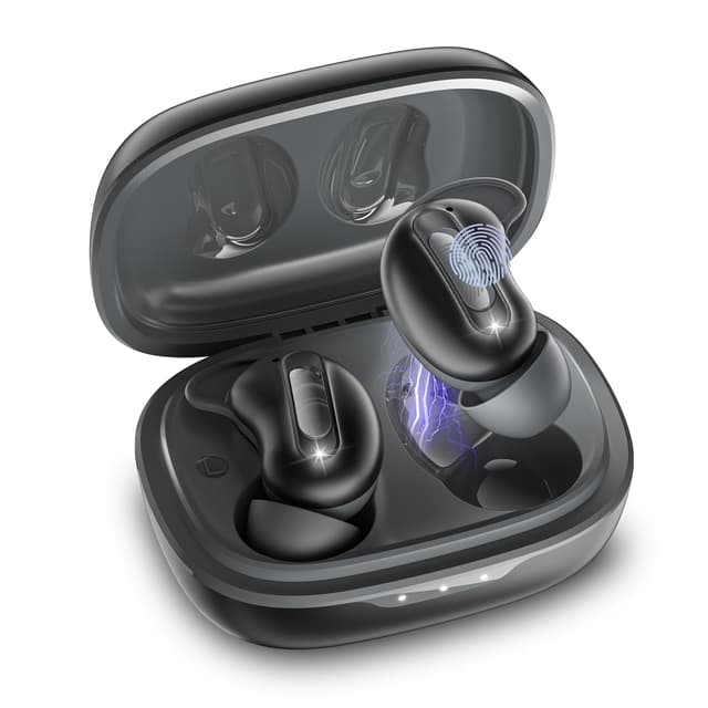 Bluetooth Kopfhörer, Schlafkopfhörer, Kopfhörer Kabellos Bluetooth 5.4 mit 4 Mikrofone ANC+ENC 48H Écouteur, Hi-Fi Klang, Touch Control, IPX7 Étanche Oreillette, komfortabel für Seitenschläfer Tiefschwarz